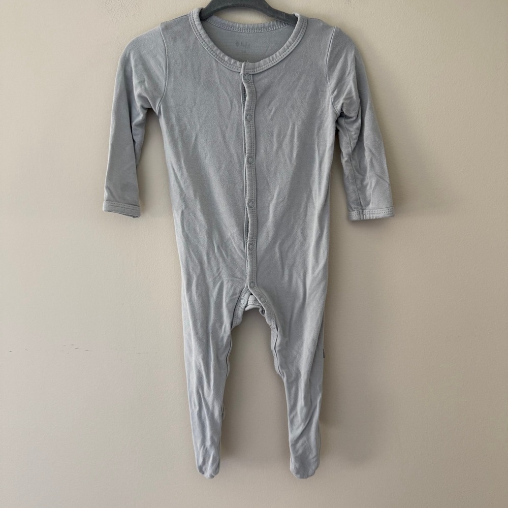 Kyte Baby Light Blue Bamboo Snap Footie Romper Pajamas 3-6 Months